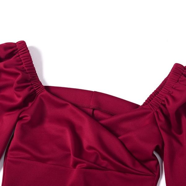 Sexy reines schulterfreies, figurbetontes Kleid mit V-Ausschnitt für Damen, Clubwear, Neujahr, Party, Nacht, Basic, elegante Midi-Kleider