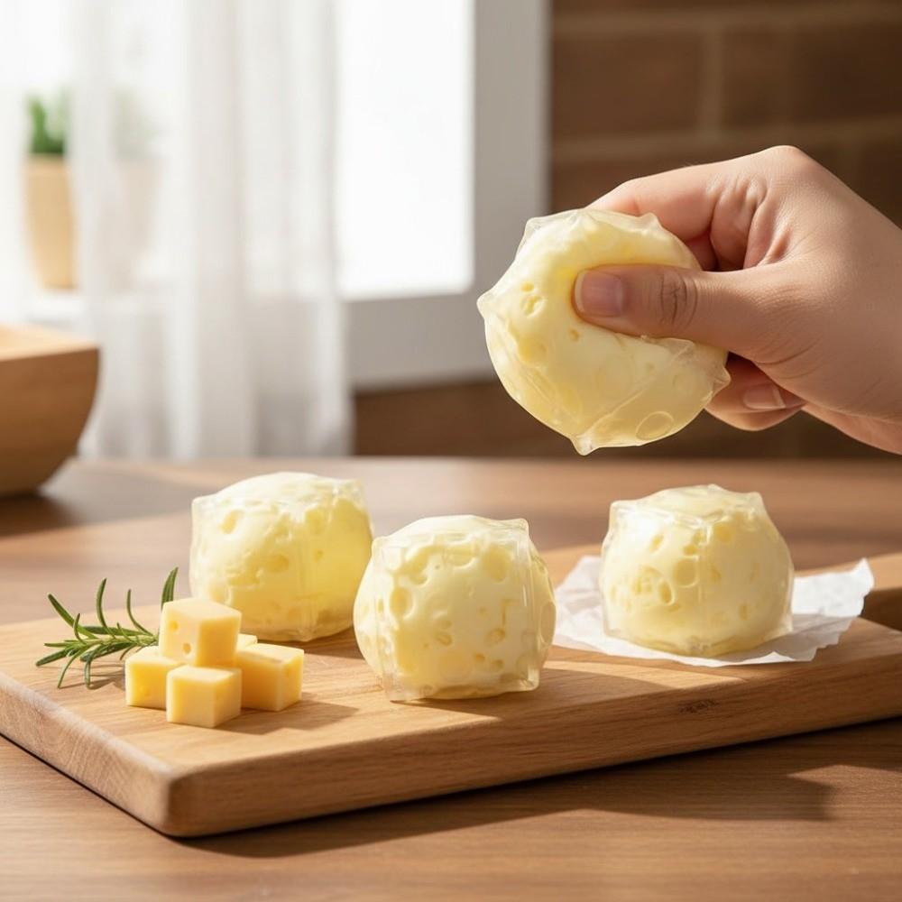 Non-Bounce Cheese Squishy Toy Crunchy Cheese Squeeze Ball Crispy Toy Cheese Cube Ball  Party Gifts