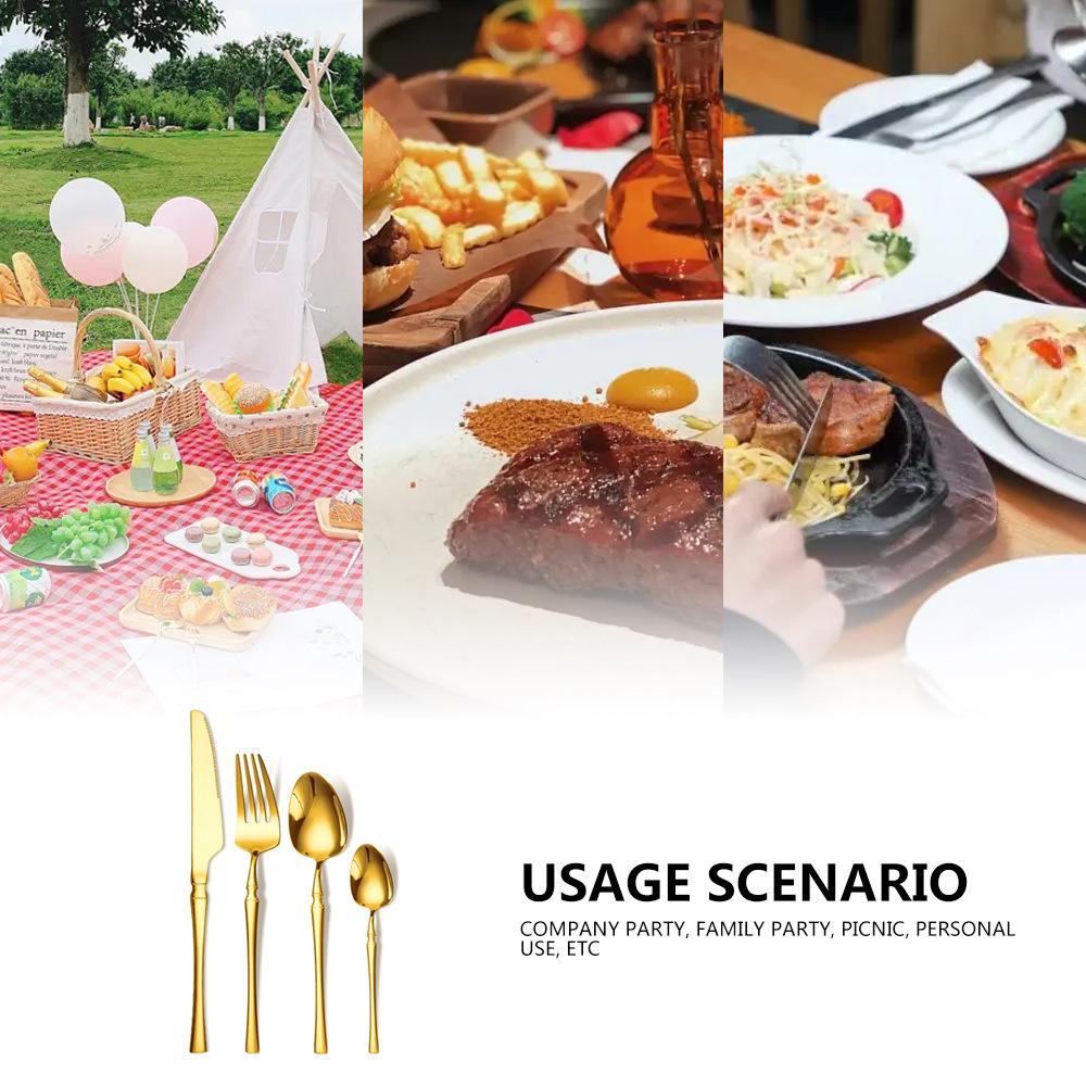 24-Piece Stainless Steel Utensils Set Include Forks Knives Spoons Silverware Set for 4 Mirror