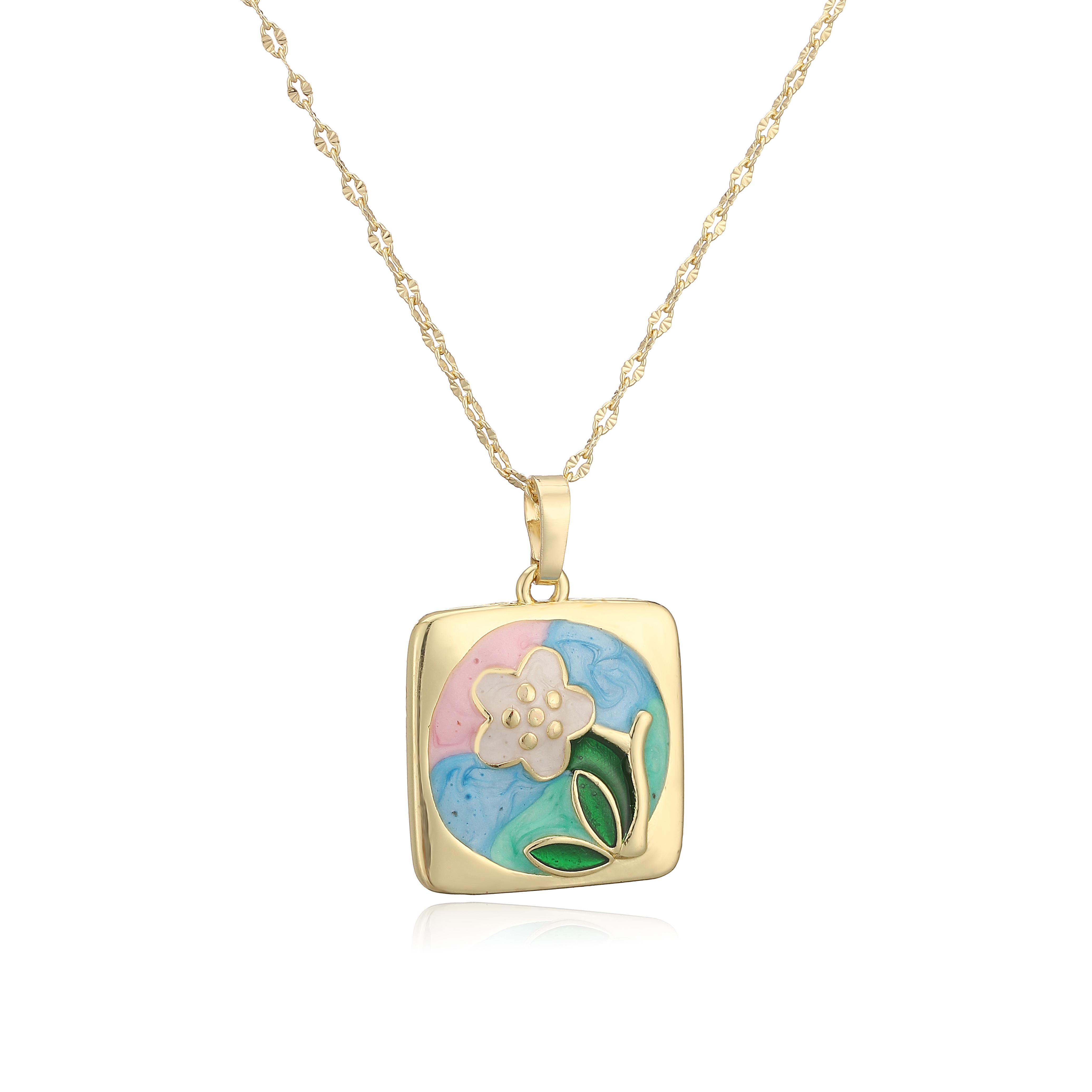 

HECHENG,Copper Metal Necklace/Earrings with Irregular Pearl Pendant, Drip Glazed Enamel Artistic Charm Zircon 1 Piece Other