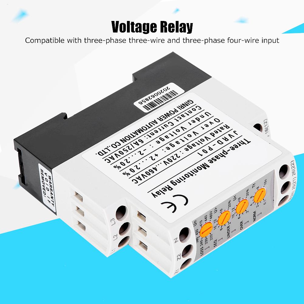 Voltage Device Professional Over Voltage Under Voltage Protector LED Indicator 5 Lights 176-552V for Industrial Machinery