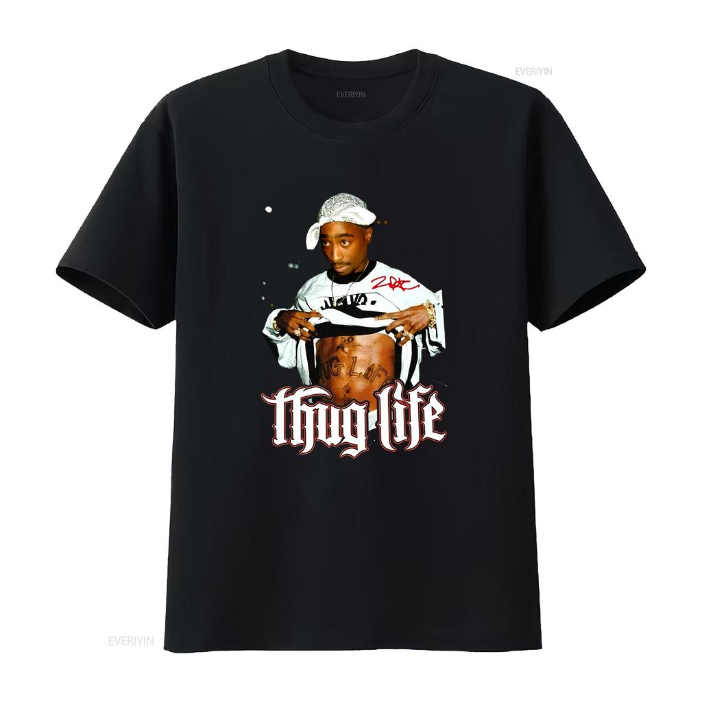 Hot 2Pac Thug Life T Shirt Cotton Black All Size THA720 Vintage Washed Soft Homme Stretched Top For Everyday Wear Graphic