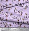 Soimoi Japan Crepe Satin Fabric Floral Love Text Fabric Prints By Metre 42 Inch