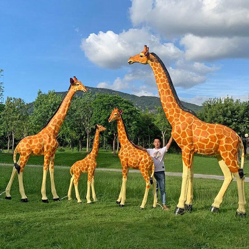 Outdoor Fiberglass Giraffe Sculptures