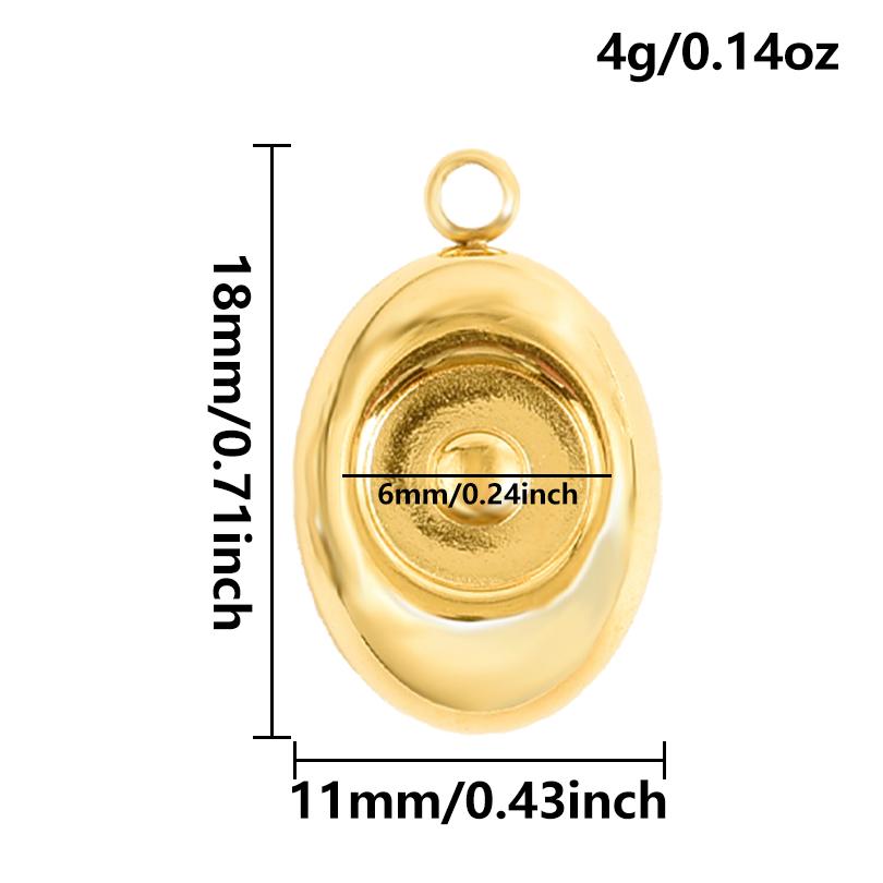 5pcs Geometric Cabochon Base Setting Tray Blank PVD Charm Heart Cross Flower DIY Stainless Steel Pendant For Jewelry Making Bulk