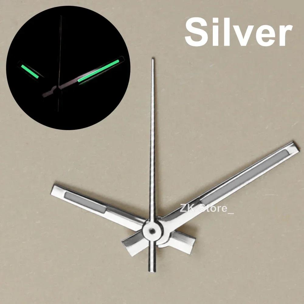 Baton Datejust Hands Polished Silver Needles NH35 Watch Hands C3 Super Lume Pointer for Eiko Mod Automatic Movement Diy Watch