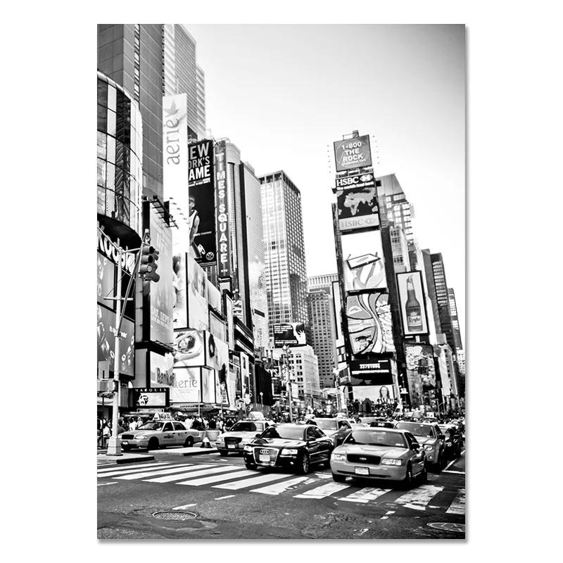 New York City Canvas Painting Posters and Prints, Black and White Wall Art Pictures, Living Room Decoration, Home Decor