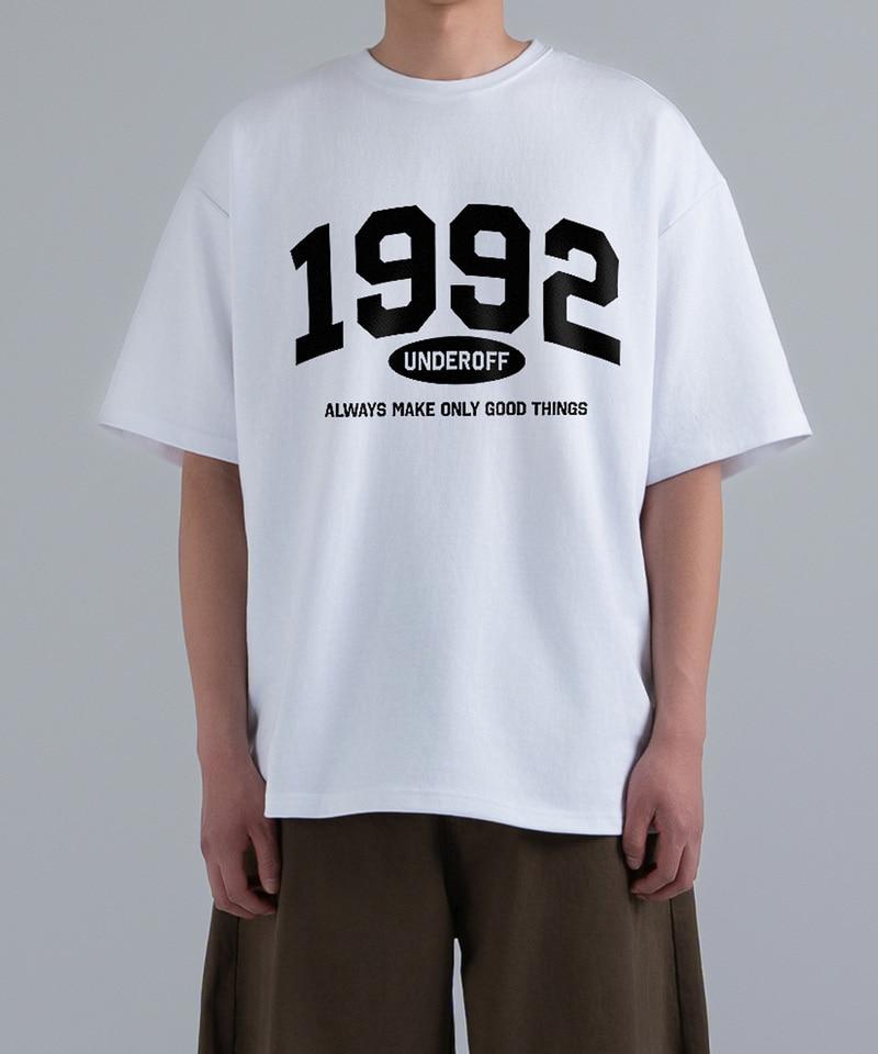 UNDEROFF Oversized Crew Neck 1992 Arch Short Sleeve T-Shirt Black
