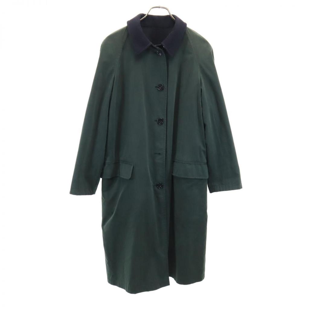 Amadeus 90s Old Reversible Wool Blend Stainless Collar Coat Navy X Khaki Women Used