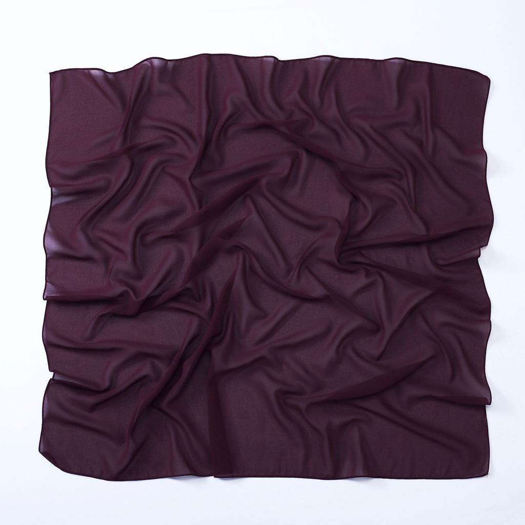 Versatile Solid Chiffon Scarf 90cm Square Headscarf For Women