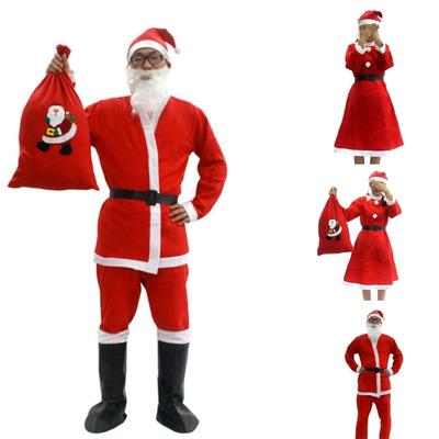 Santa Suit Christmas Santa Clauses Costume for Men Women Adults 3/4/5/6/7 Santa Costume Outfits Funny Santa Bear Hat