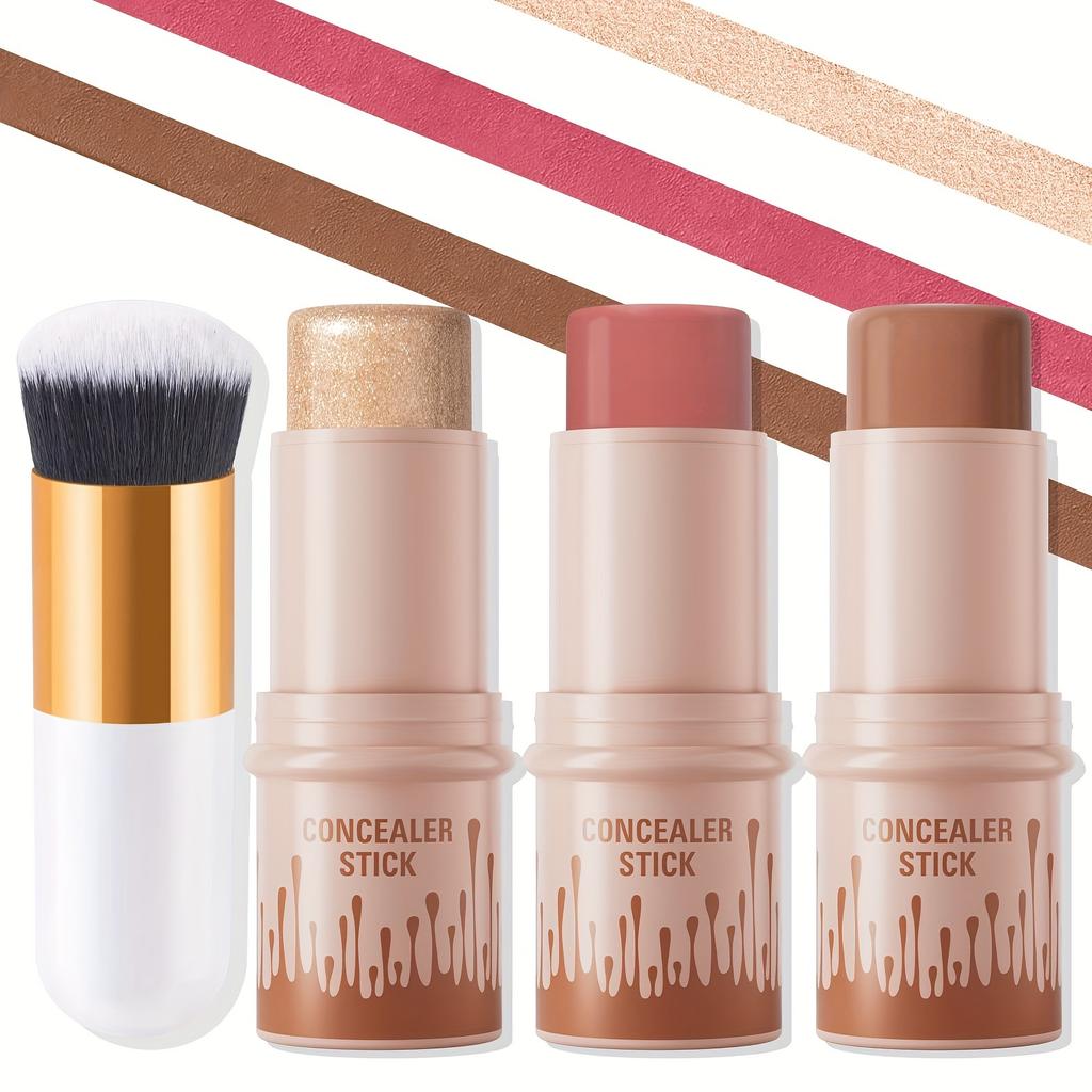 Multifunctional Contour Stick Blush, Highlighter Concealer for Natural Look