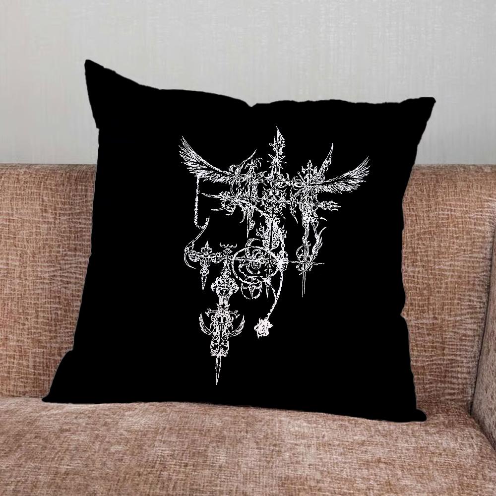 Cyber Sigil Cross Goth Pillow Case For Home Bedroom Car Office Decoration Living Room Sofa Cushion Cover Suitable