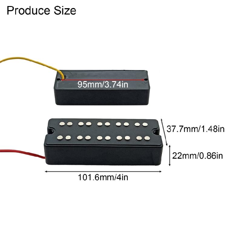 Double Bass Pickup Set 5 String Electric Bass Pickup Set Ceramic Magnet For Rich Tone and Hums Cancelling Performances
