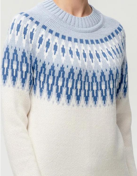 2024 Autumn/Winter Women's Round Neck Color Block Loose Knit Sweater - Hot Selling Fashion Pullover