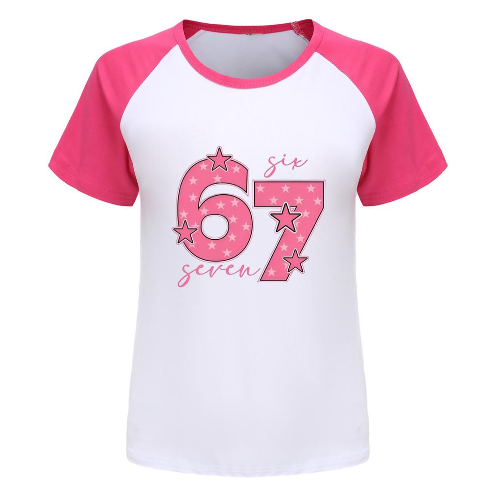 5291 Kids Boys Girls Brainrot 67 Printed Soft Raglan T-Shirt