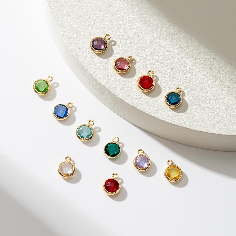 6mm Single Pendant Birthstone Jewelry - 12 Colors DIY Necklace & Earrings with K9 Glass