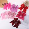 Haargummis für Gymnastik Pailletten Schleifen Elastisches Band Groß Cheerleading Fotoshooting Ornamente Band Pferdeschwanzhalter Glitzer Scrunchies Damen