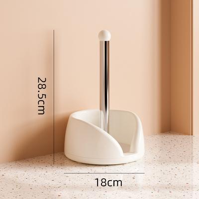 Desktop Rotating Kitchen Tissue Holder with ABS Base 201 Stainless Steel Tube for Paper Towels and Foil Storage