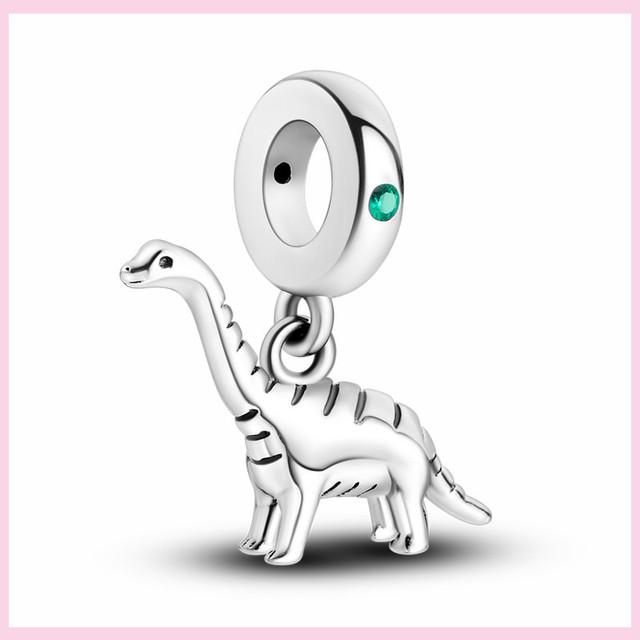 925 Silver Green Color Charms Temperament Cactus Avocado Charm Four Leaf Bead For Bracelet Jewelry Making