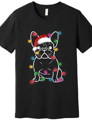 Weihnachtsbeleuchtung Hund Französische Bulldogge Premium T-Shirt