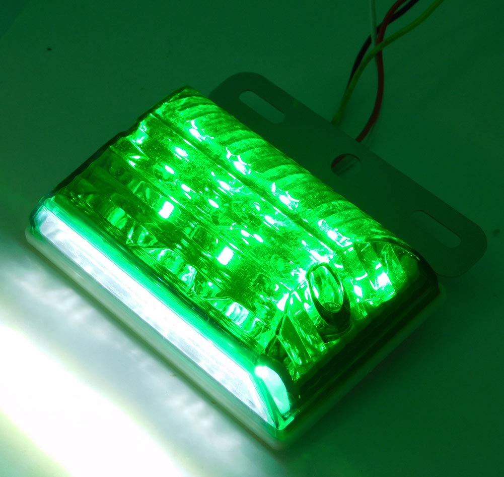 morytrade Truck Accessories 24V LED Square Side Bus Marker Amber Emerald for Large Trucks Lamps, Downlights, Waterproof, Square, 10-Piece Set, Green,