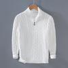 Men's Thick Knit Half Turtleneck Zipper Sweater - Autumn/Winter Style