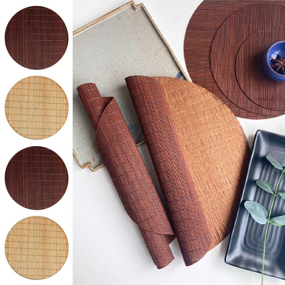 Oválná bambusová podložka na čaj Jemně tkaná bambusová podložka na čajový obřad Bambusová podložka Slavnostní použití