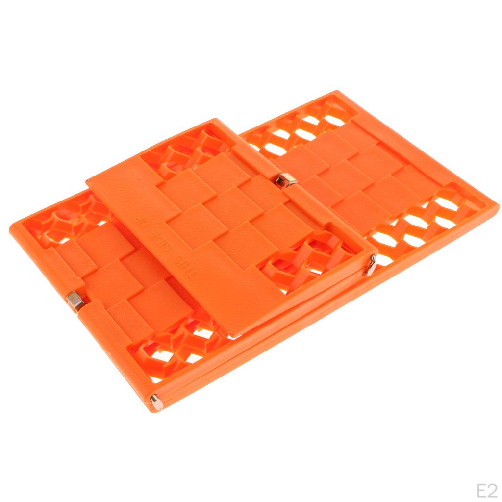 2x Emergency Tire Traction Mat Folding Anti Orange