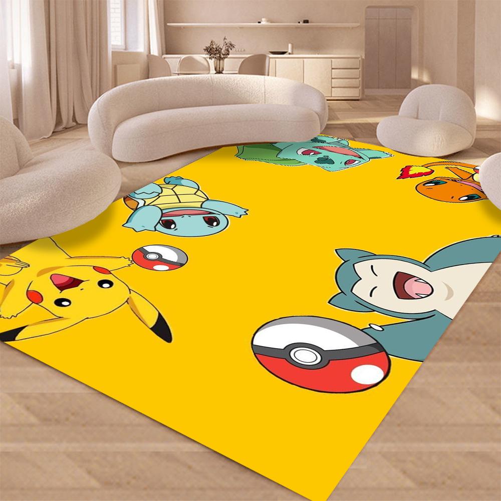 Disney Cartoon P-okemon Niedlicher P-ikachu Teppich Teppich für Schlafzimmer Wohnzimmer Zuhause Sofa Dekoration Kinder Große Bodenmatte Geschenk