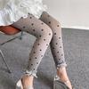 Thin Material Thin Leggings Polka Dot Girls Pants Cool Velvet Pants  For Girls