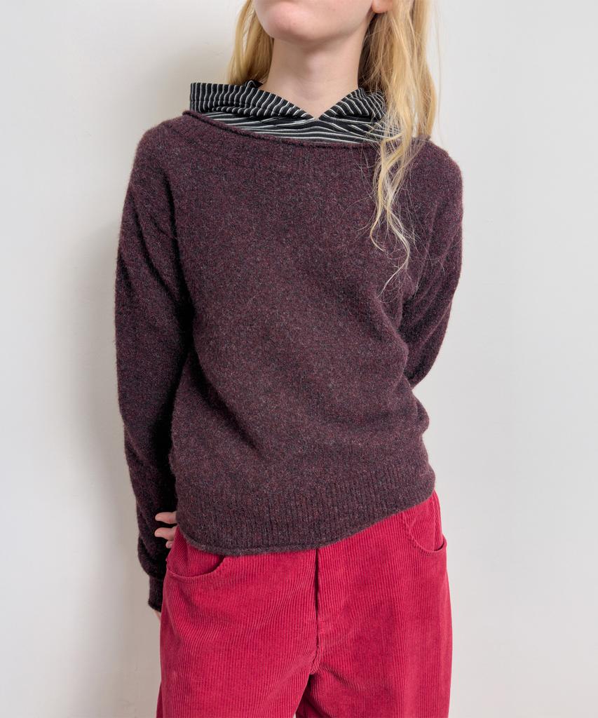 Daiaegeuneol Two Way Off Shoulder Knit (Burgundy)