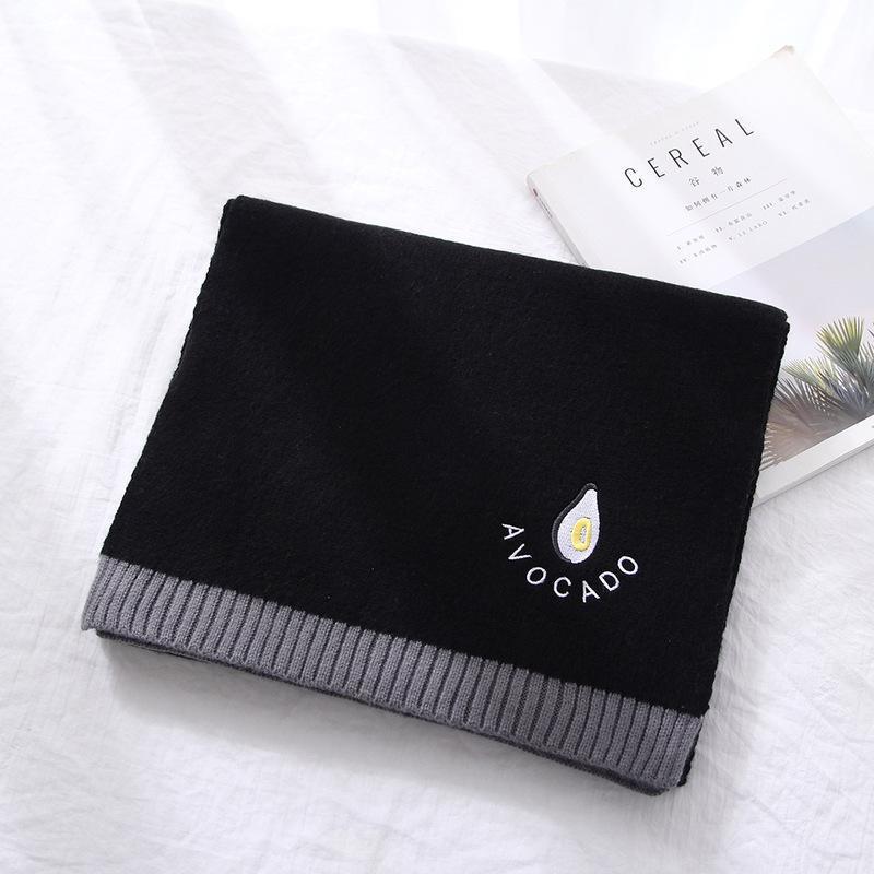 New Style Avocado Scarf Women's Long Winter Korean Version Versatile Student Thickened Warm Wool Knitted Cute Scarf