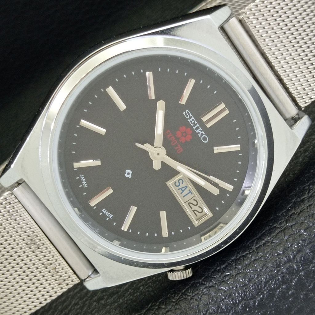 

REFURBISHED VINTAGE SEIKO EXPO 70 AUTO JAPAN MENS BLACK DIAL WATCH a433562-2 R117-a433562