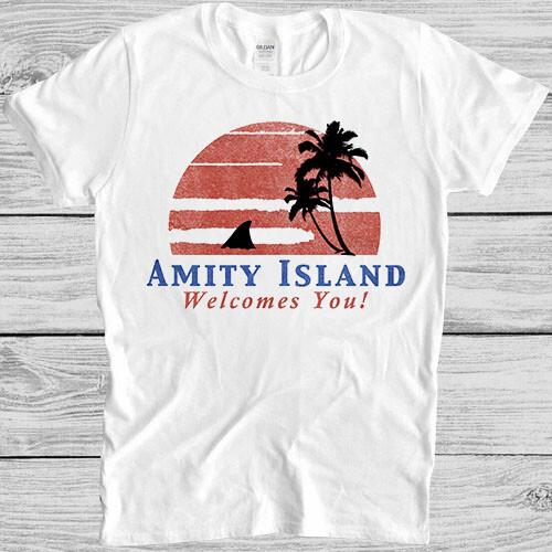 Amity Island Wellcomes You T Shirt 2494 Jaws Retro Vintage Cool Gift Tee Unisex T-Shirt XL