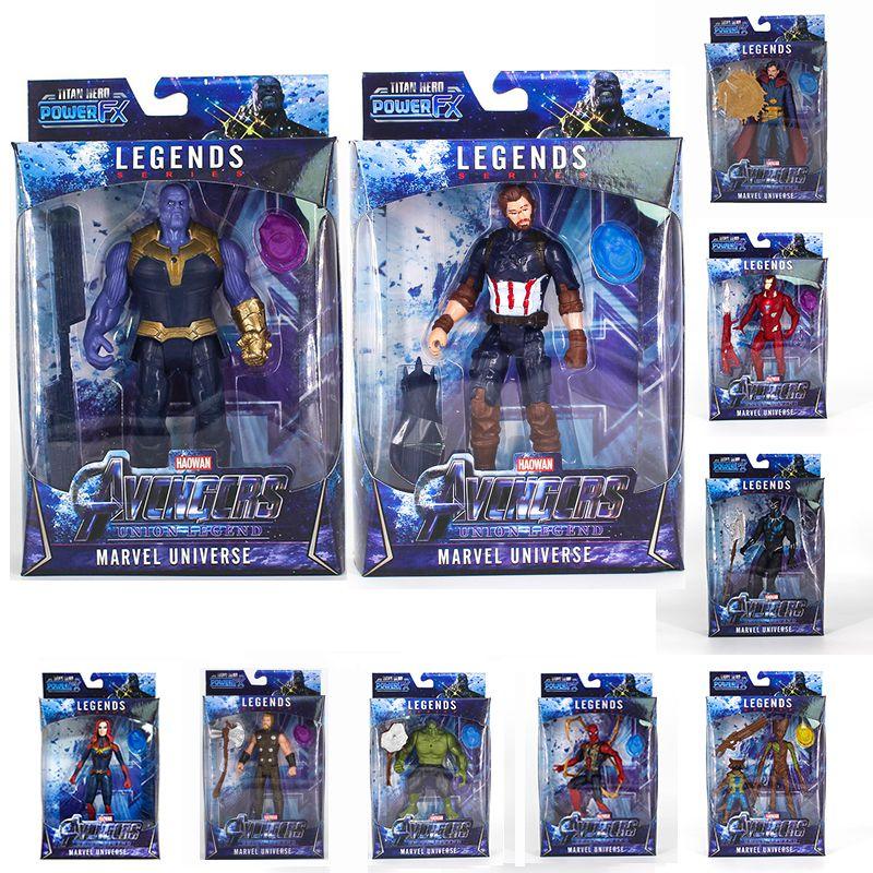 Figuras de Acción LED Vibrantes y Duraderas Vengadores Infinity War Muñeco Capitán de 16 cm Para Niños