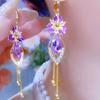 Temperament and High-end Zircon Flower Tassel Women's Light Luxury Fashion Versatile Trendy Earrings