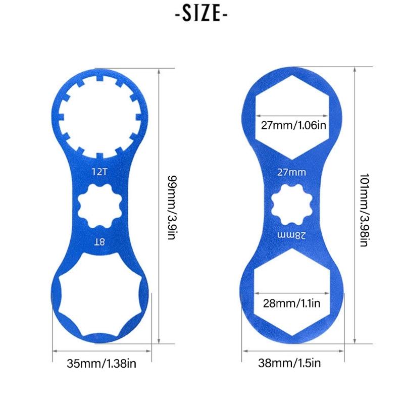 2pcs Aluminum Alloys Bicycles Front Fork Caps Wrench Removal & Installation Spanner Bicycles Bottom Brackets Removal Tool