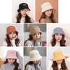 Lamb Cotton Bucket Hat Thick Warm Sun Caps Fashion Panama Hat  Autumn Winter
