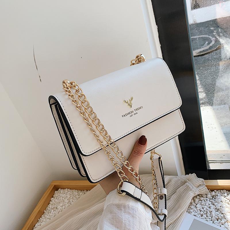 2026 Women's Korean Style Shoulder Bag: Simple Design, Chain Strap, Small Square Messenger Bag