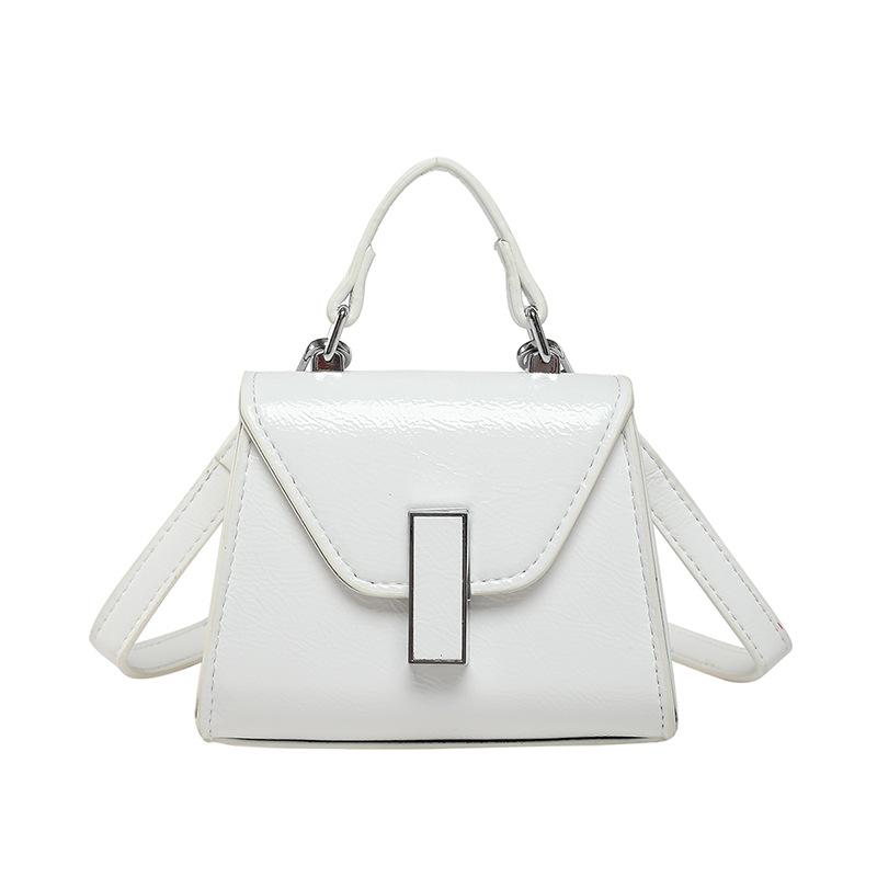 Trendy Portable Small Square Bag Women'S Simple Commuter Oblique Span Bag Solid Color Foreign Style Shoulder Bag