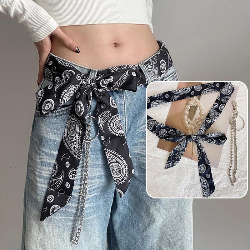 Long Small Silk Satin Scarf Women Waist Belt Decorative Female Bevel Neck Scarf Korean Multifunctional Hair Ribbon