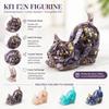 Cadeaux Figurine Chat en Cristal à Queue Bouclée Accents Feuille d'Or Style Artisanal Statue de Chat Ornement de Chat Décor de Salon
