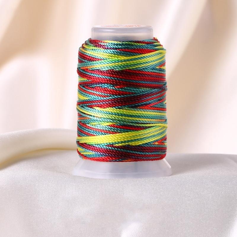 1 Rollo Hilo Varado DIY Pulsera de Cuerda de Mano Hilo de Color Degradado Cuerda de Fibra de Poliamida Tejido Trenzado Cuerda Tejida 18 Hebras