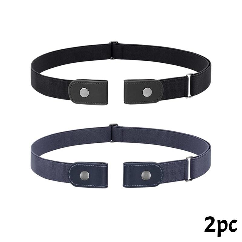4/2pc Elastic Canvas Belts Invisible Jeans Waist Constrictor Pants No-Hole Stretchy Waist Adjustment Accessories for Dresses