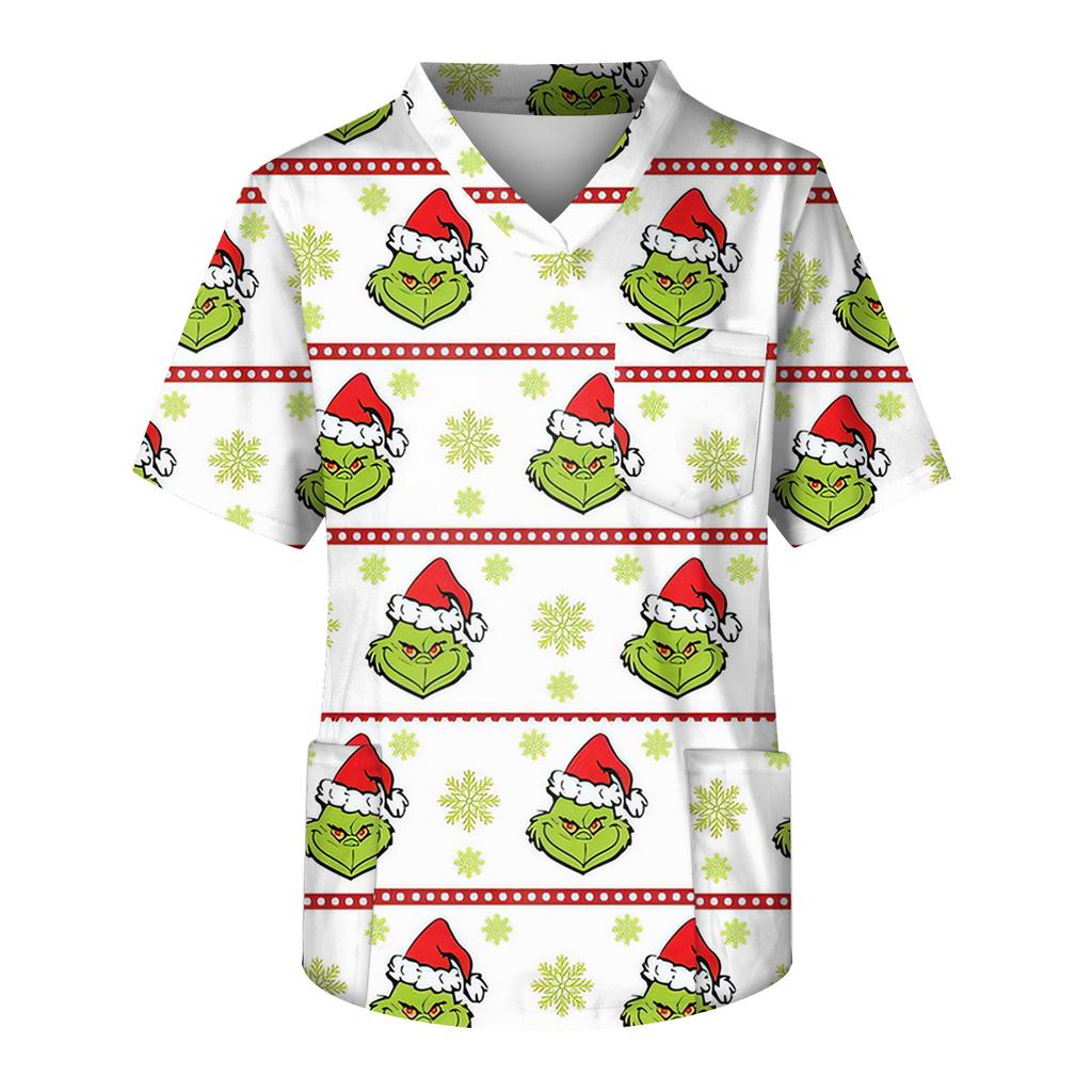 Top de Cuidado de Manga Corta con Cuello en V y Estampado con Bolsillo de Pecho para Hombre