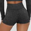 High Waist Elastic Yoga Shorts - Butt-Lifting, Sanded, Solid Color, Summer Activewear