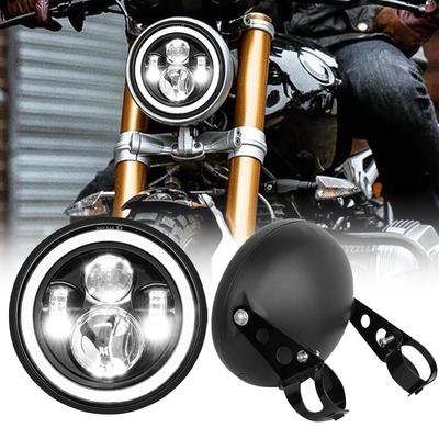 7inch LED Motorcycle Headlight Universal 7.5" Round Head Light For Cafe Rar Bobber Honda