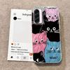 MultMultiple ones Gradient Colored Cat Phone Cases For Samsung Galxy A56 A26 A36 A16 A55 A35 A15 A25 S25 Silicone Couple Cover