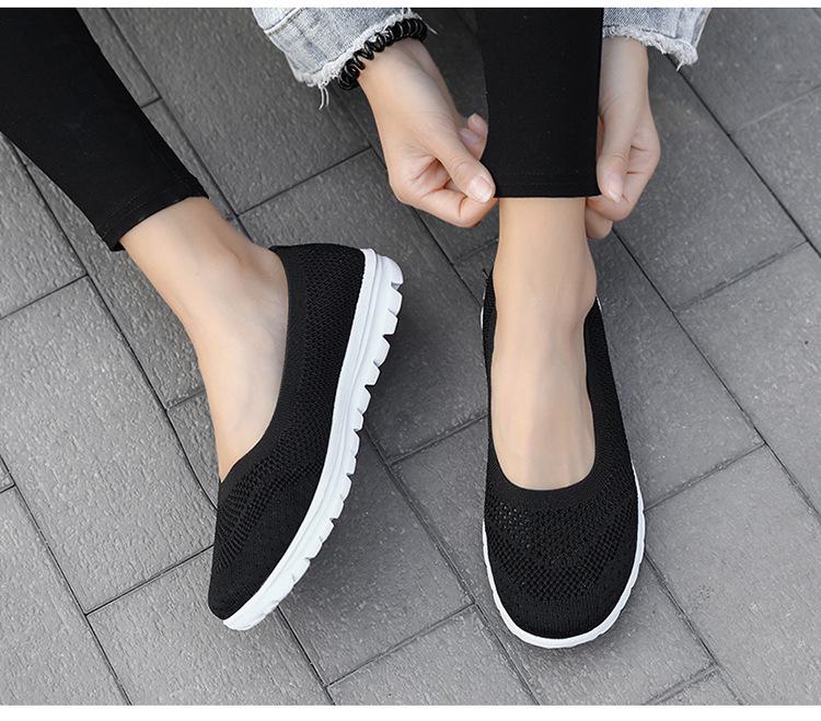 Spring Mesh Women's Flat Shoes: Soft, Comfortable, Breathable, Low-Cut Casual Sneakers, Sizes 35-42